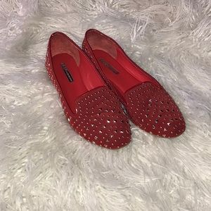 Bcbgeneration red studded size 8 flats